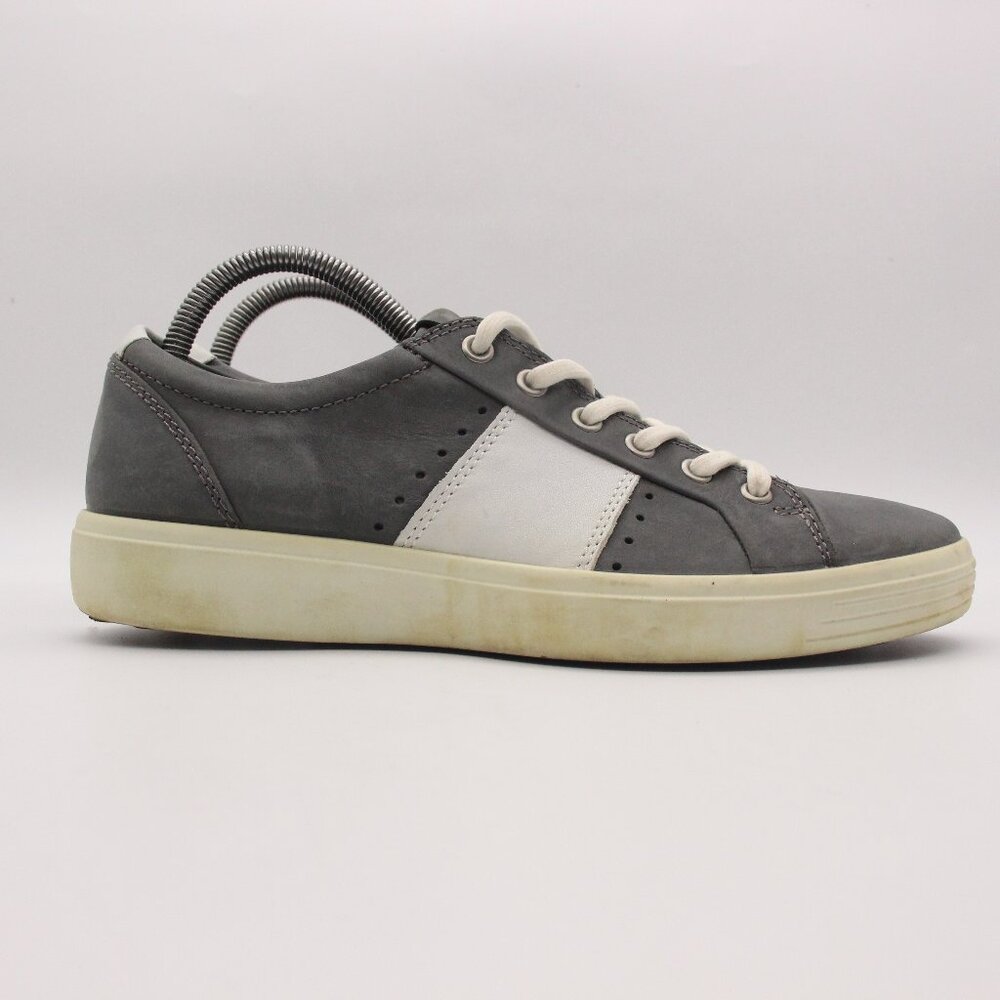 ECCO Soft 7 Gray Nubuck Leather Sneaker Men's EU 41 Casual Shoes